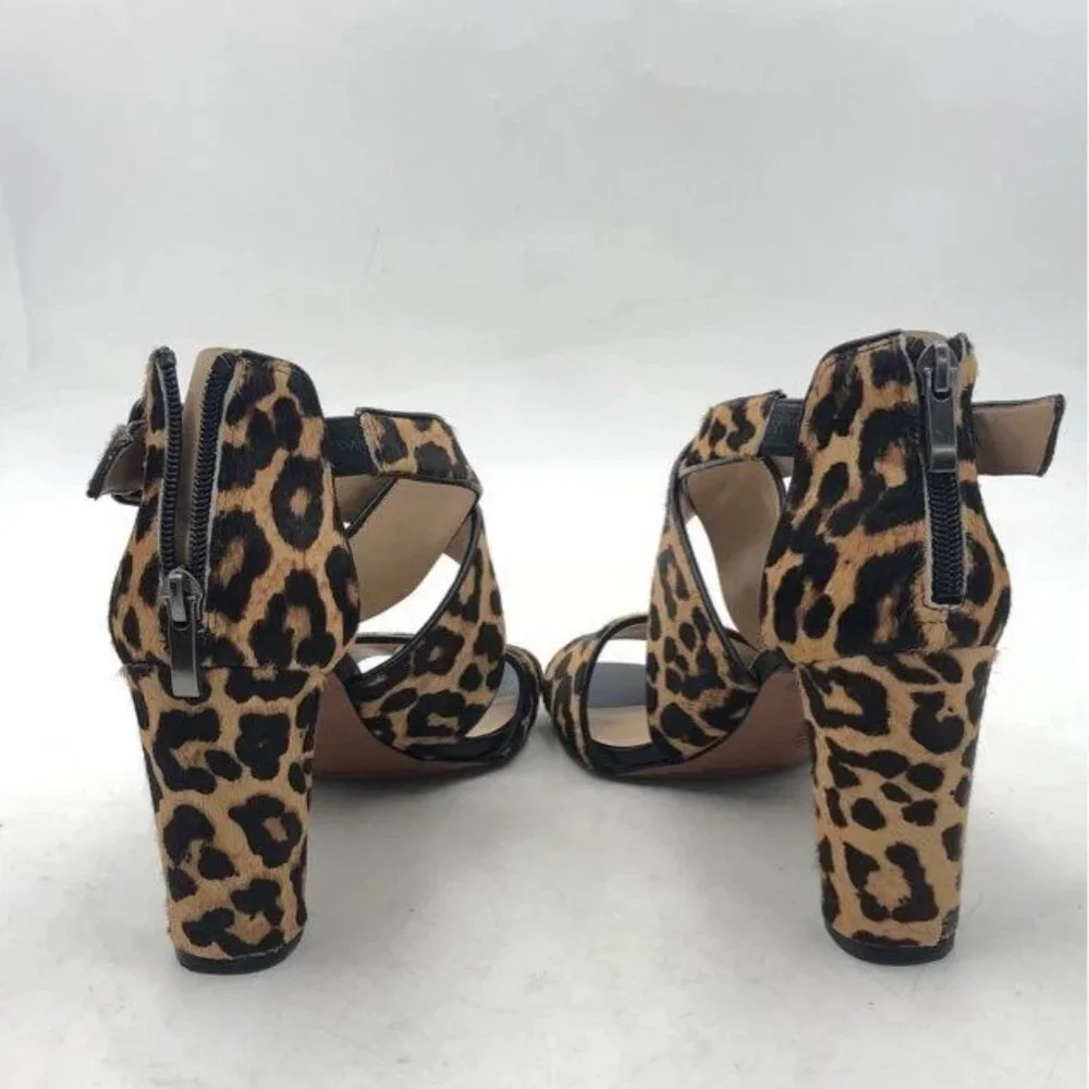 Franco Sarto Women's Cheetah Print Strappy Block Heels - Size 8.5M - Picture 6 of 8